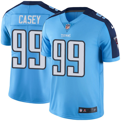 Men's Elite Jurrell Casey Nike Jersey Light Blue - #99 Rush NFL Tennessee Titans